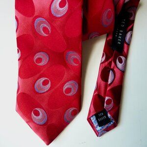 Ted Baker red silk skinny tie